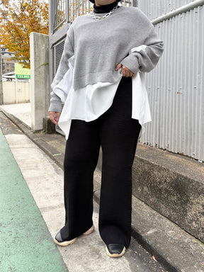 サイドケーブルラインニットパンツ