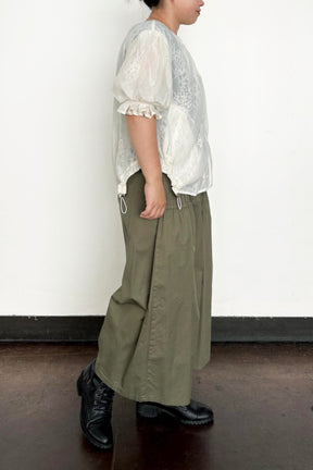 レース×シフォン半袖ブルゾン