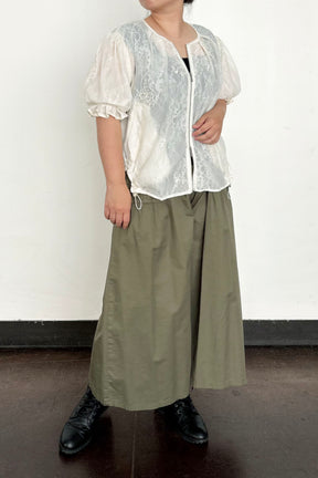 レース×シフォン半袖ブルゾン