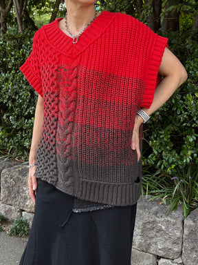 2WAYグラデーションアランニットベスト | 2WAY GRADATION ARAN KNIT VEST