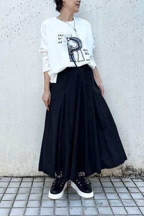 細コーデュロイロングスカート