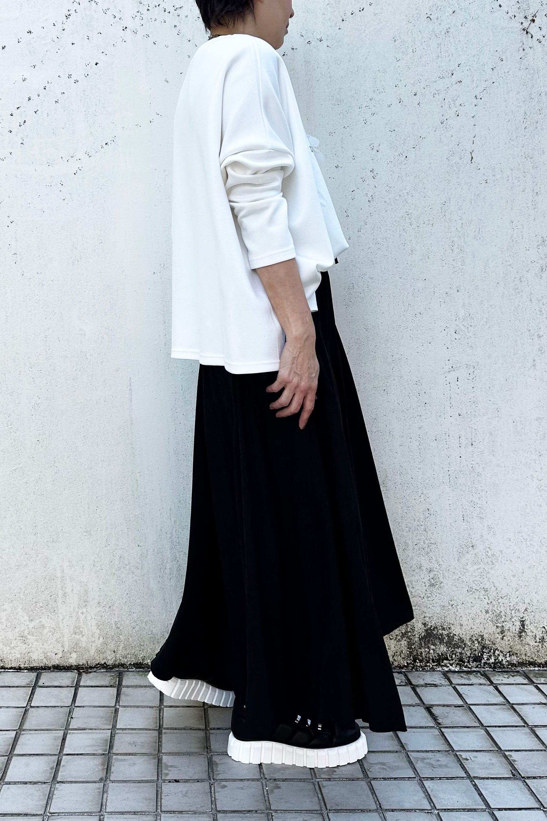 細コーデュロイロングスカート