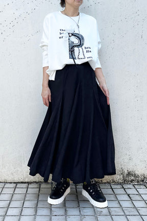 細コーデュロイロングスカート