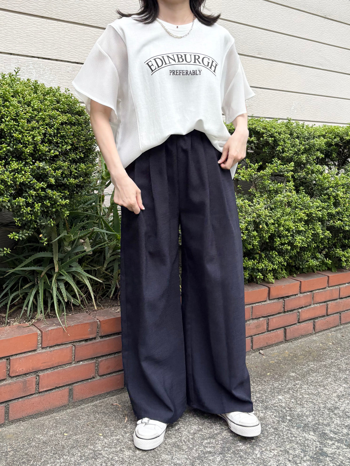 麻タッチタックパンツ