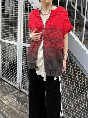 2WAYグラデーションアランニットベスト | 2WAY GRADATION ARAN KNIT VEST