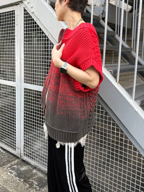2WAYグラデーションアランニットベスト | 2WAY GRADATION ARAN KNIT VEST