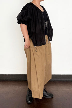レース×シフォン半袖ブルゾン