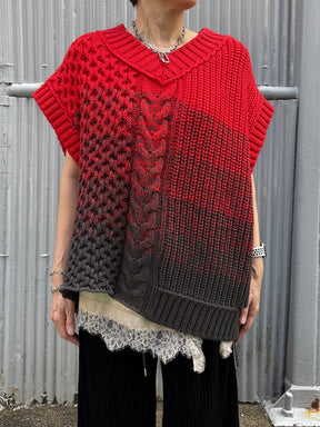 2WAYグラデーションアランニットベスト | 2WAY GRADATION ARAN KNIT VEST