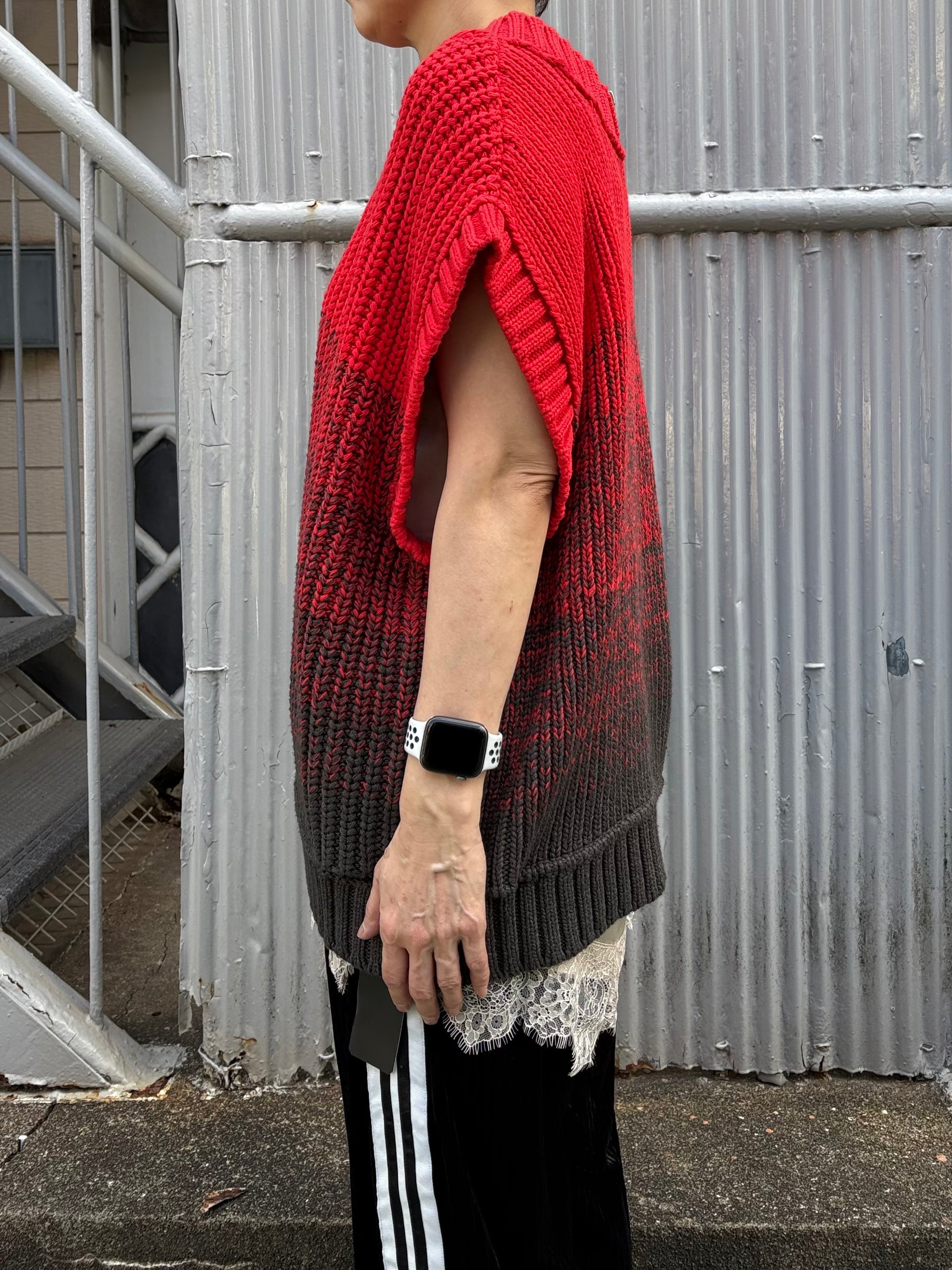 2WAYグラデーションアランニットベスト | 2WAY GRADATION ARAN KNIT VEST