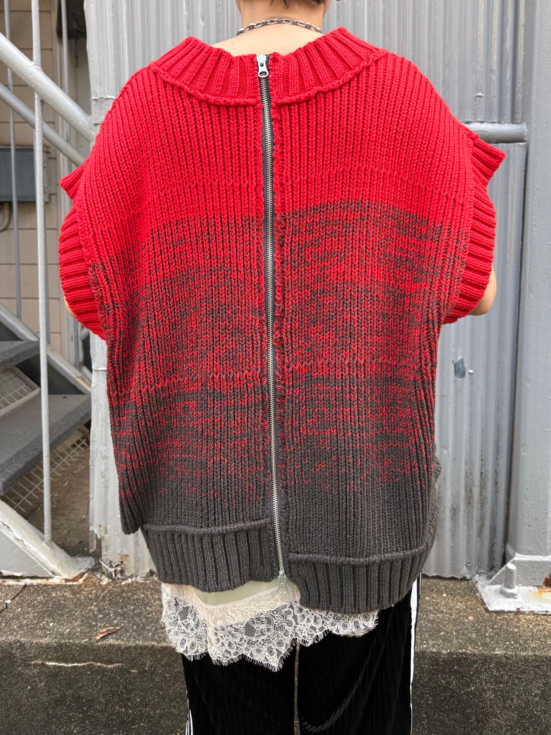2WAYグラデーションアランニットベスト | 2WAY GRADATION ARAN KNIT VEST