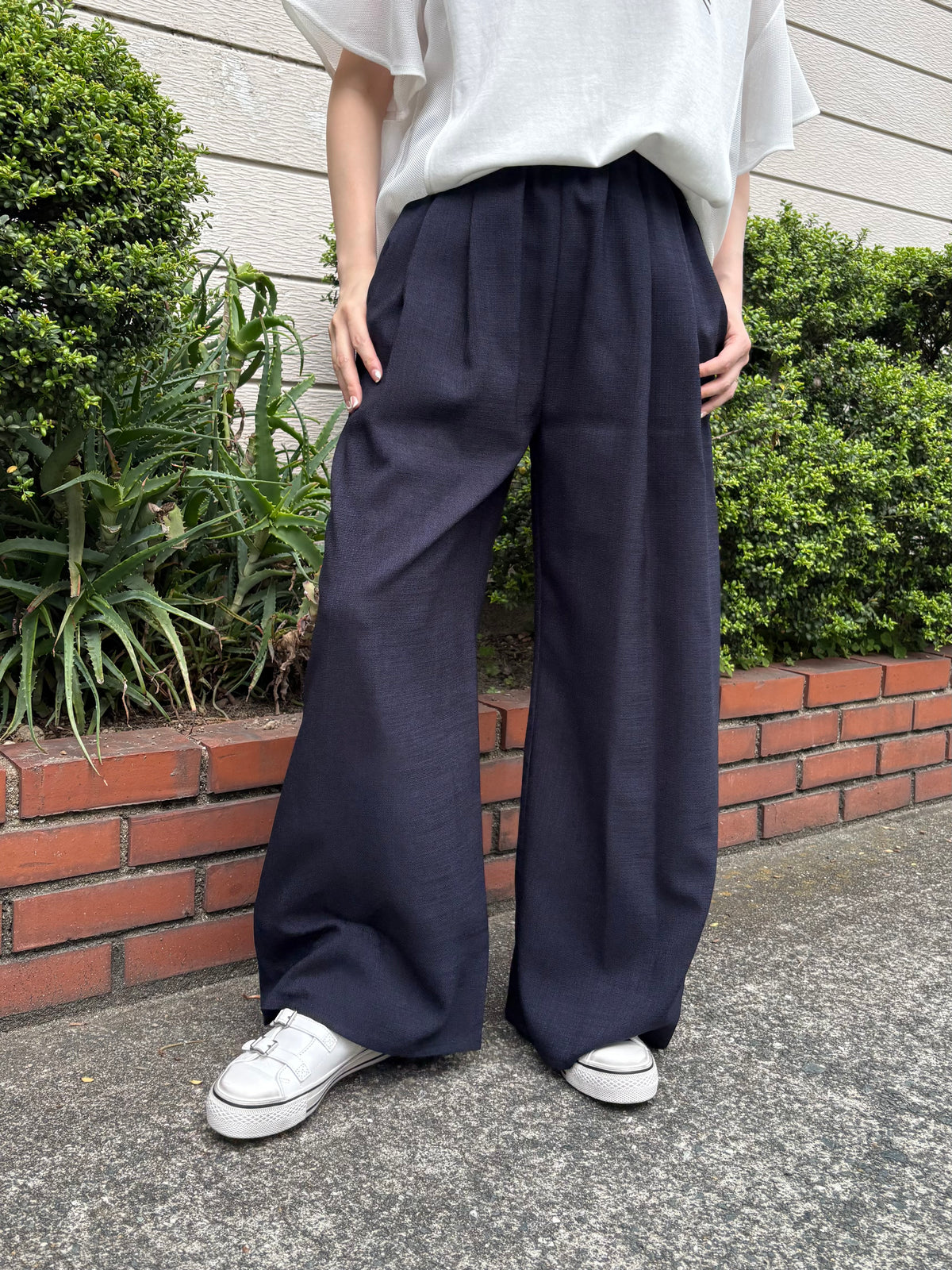 麻タッチタックパンツ