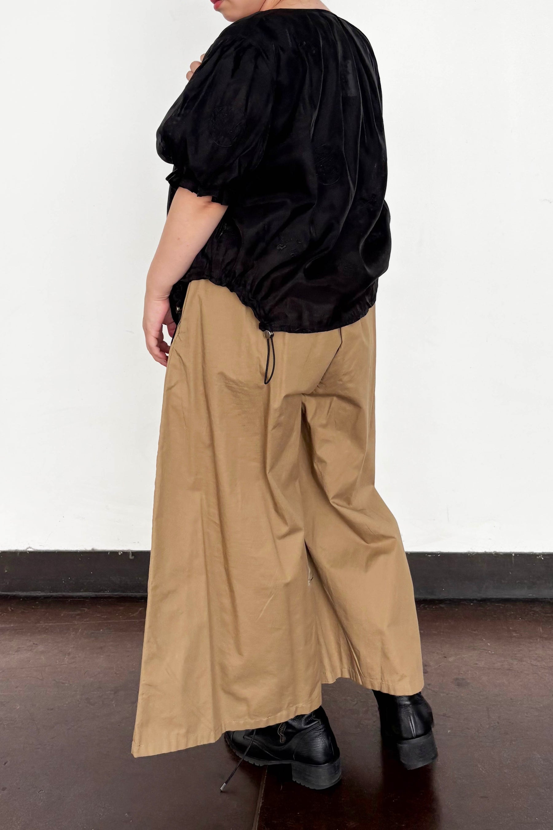 レース×シフォン半袖ブルゾン