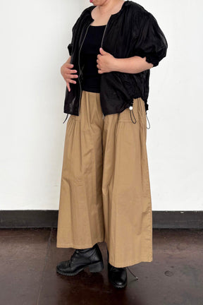 レース×シフォン半袖ブルゾン
