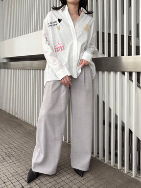 麻タッチタックパンツ