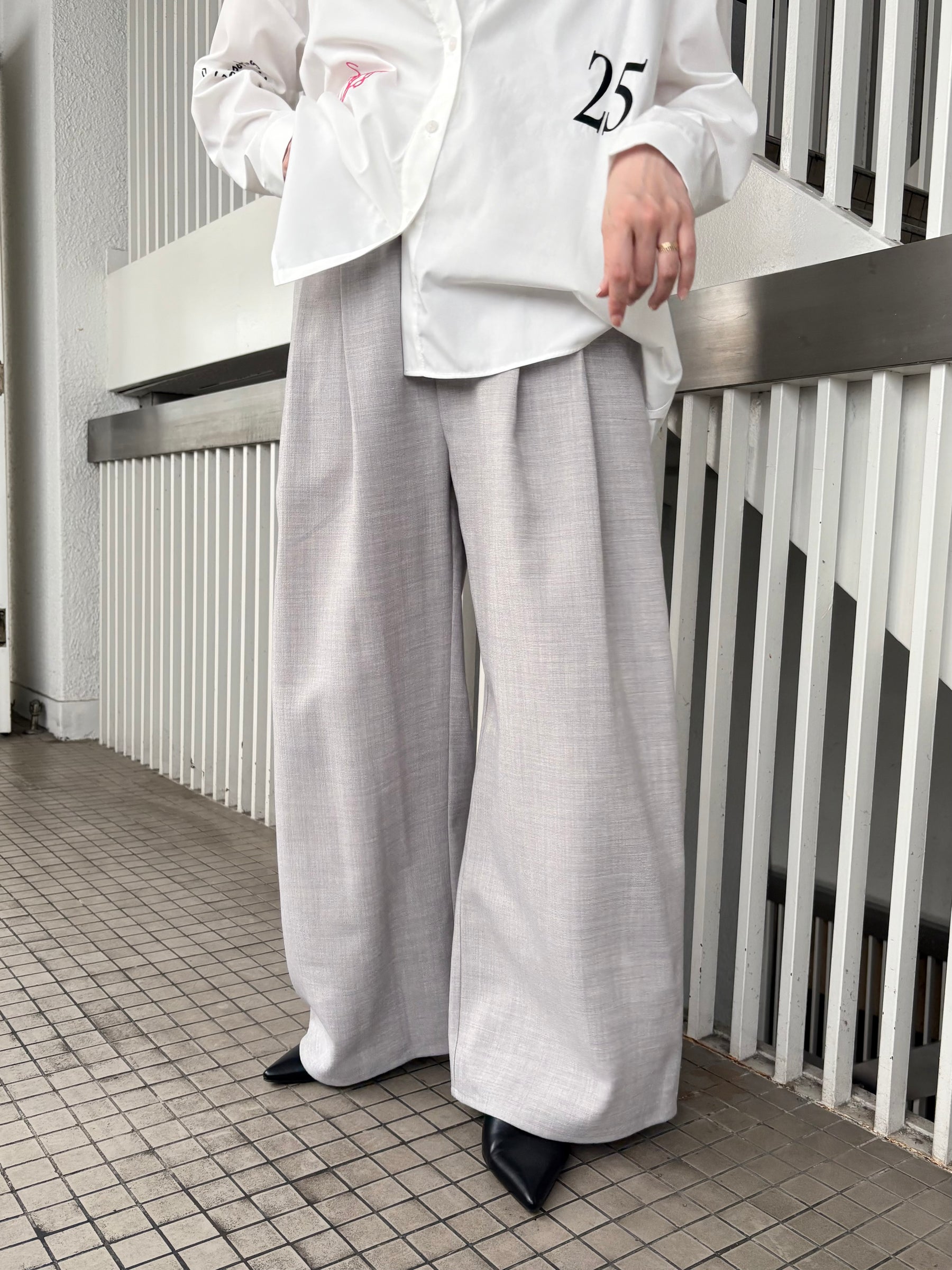 麻タッチタックパンツ