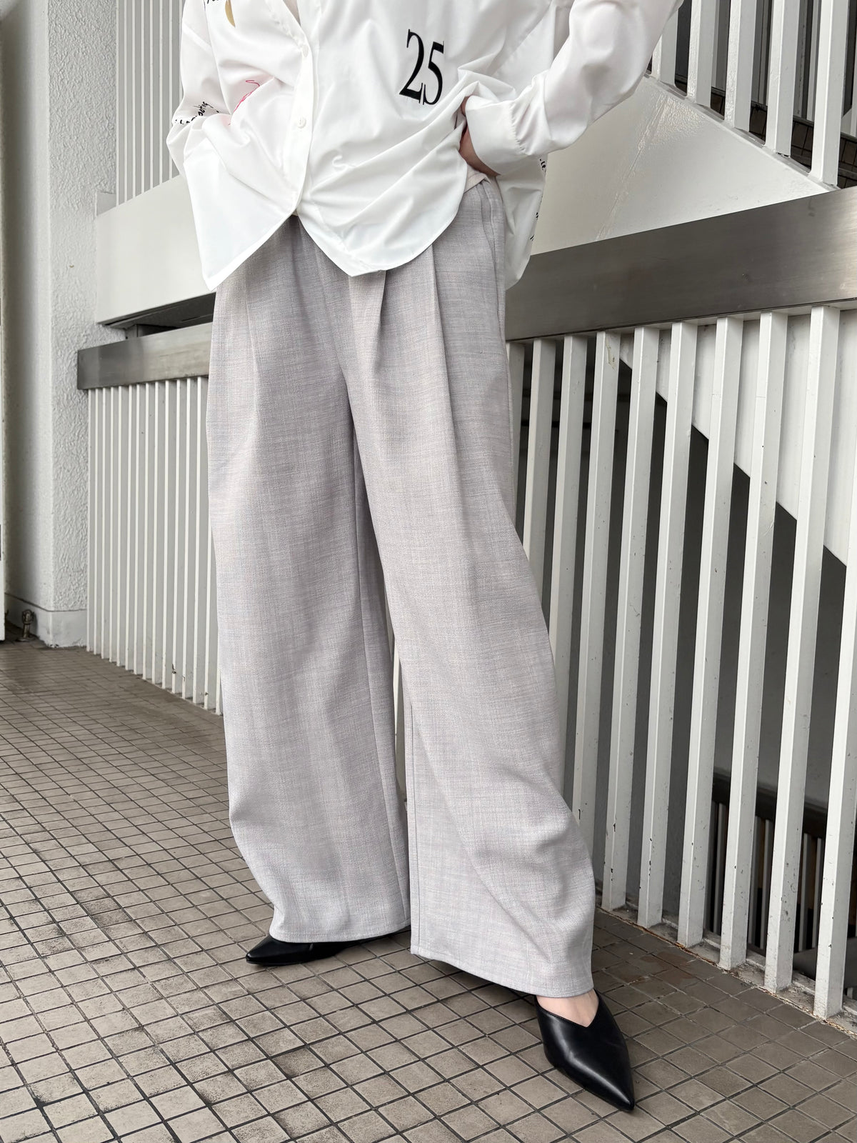 麻タッチタックパンツ