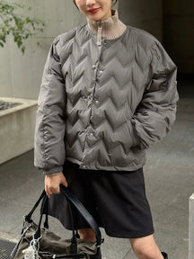 ジグザグキルティングダウンブルゾン
