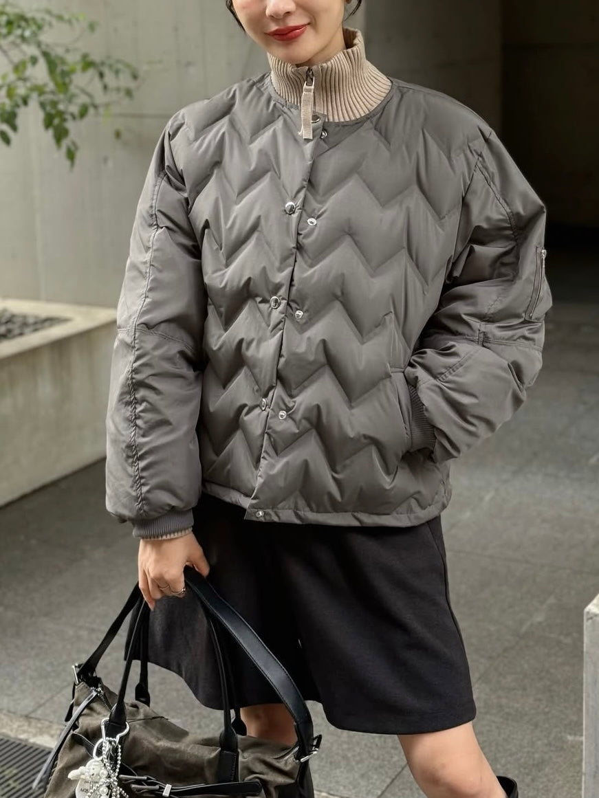 ジグザグキルティングダウンブルゾン