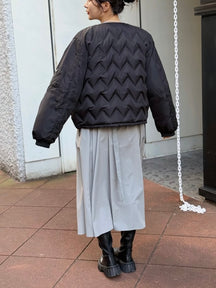 ジグザグキルティングダウンブルゾン