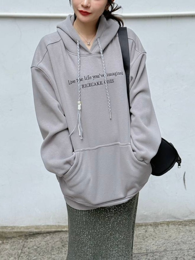 テキストロゴ裏起毛パーカー