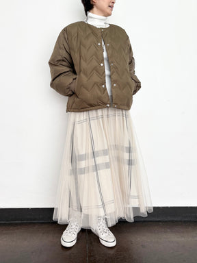 ジグザグキルティングダウンブルゾン