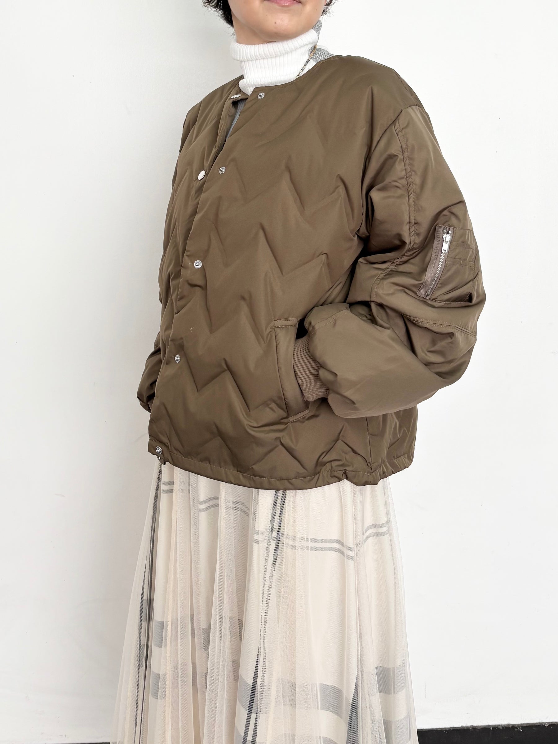 ジグザグキルティングダウンブルゾン