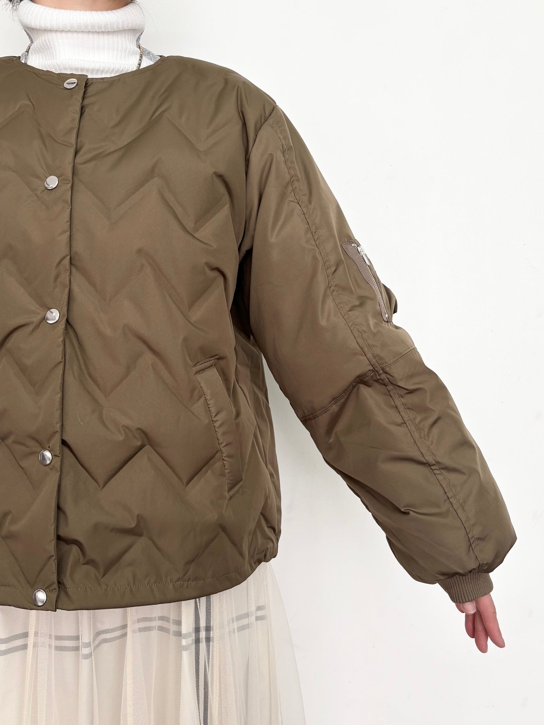 ジグザグキルティングダウンブルゾン