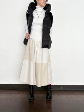 エコレザー＆スウェードハギスカート