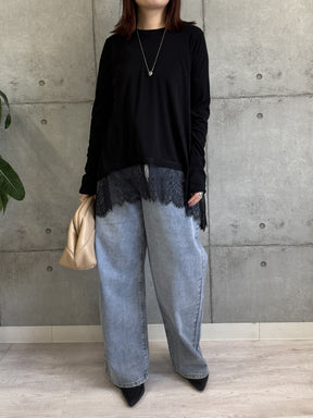 大人可愛い裾レースTOPS