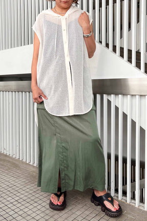 メッシュフーディチュニックシャツ