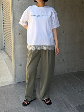 レースヘムロゴTシャツ