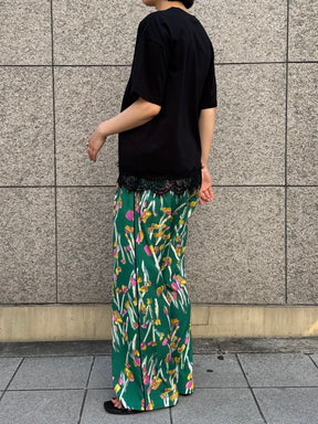 レースヘムロゴTシャツ