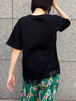 レースヘムロゴTシャツ