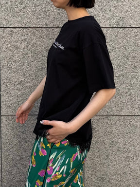 レースヘムロゴTシャツ