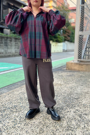 CHIGNON (シニヨン) チェック 袖 ボリューム  ブラウス ボルドー　ワイン　レッド　レディース 1435-247kk