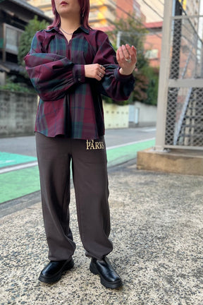 CHIGNON (シニヨン) チェック 袖 ボリューム  ブラウス ボルドー　ワイン　レッド　レディース 1435-247kk
