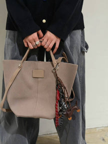 ベルトデザインリブハンドバッグ