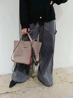 ベルトデザインリブハンドバッグ