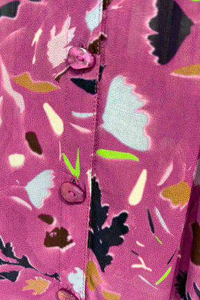 POM(ポム)羽とサボテン柄フリルブラウス SP7954　ピンク