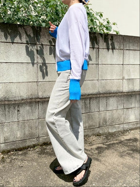 接触冷感バイカラーニットカーディガン