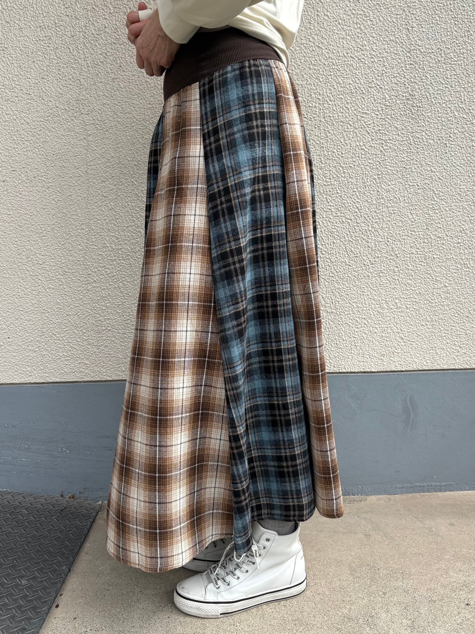 ネルチェックコンビスカート
