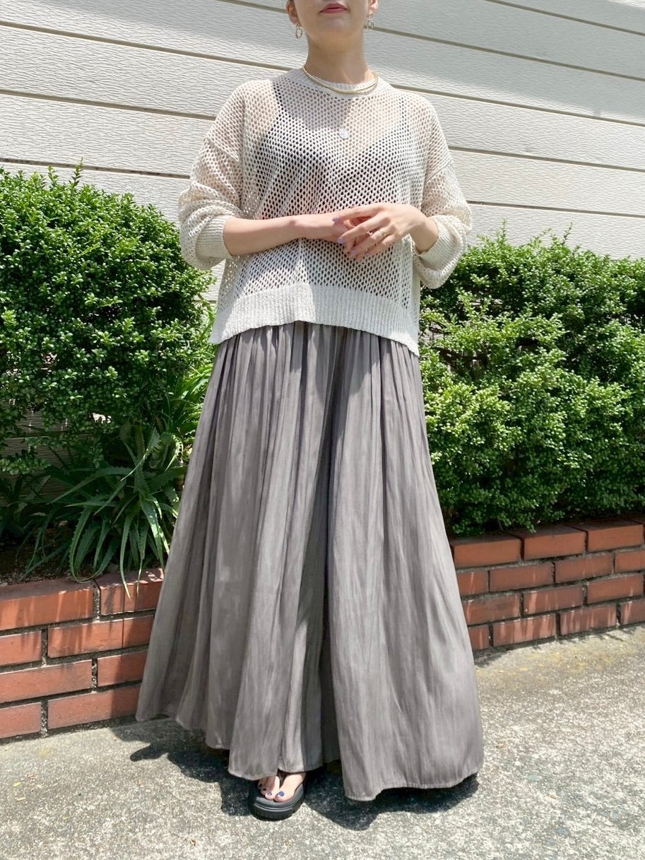 ギャザーワイドパンツ