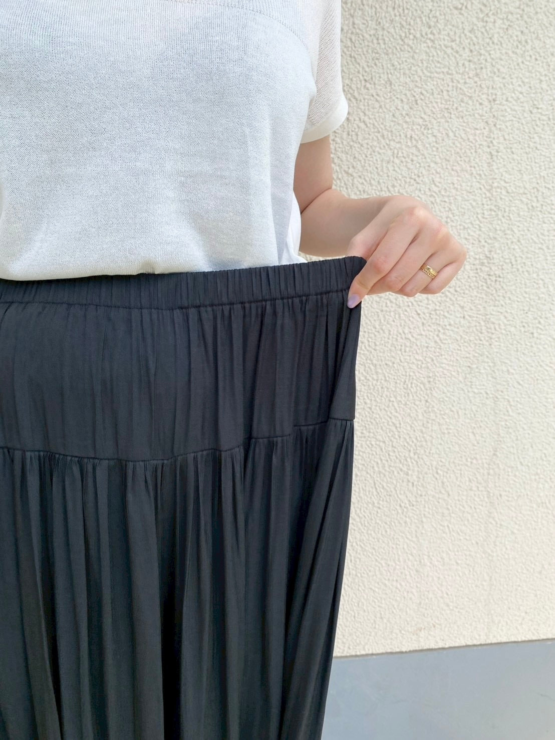 ギャザーワイドパンツ