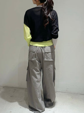 12G配色ニットカーディガン