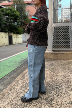 ミックスカラーラインニットトップス