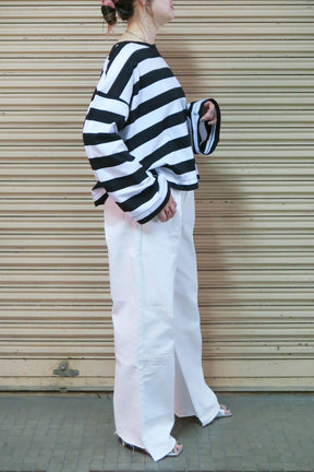 YENN(イェン)ストライプワイドスリーブロングTee Y243-81056