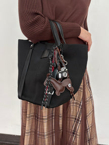 ベルトデザインリブハンドバッグ