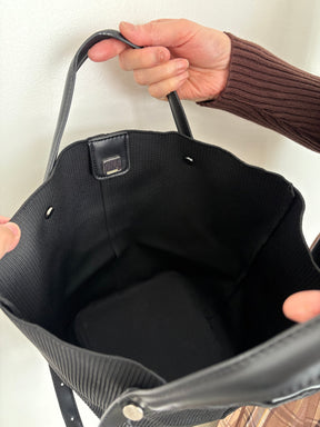 ベルトデザインリブハンドバッグ