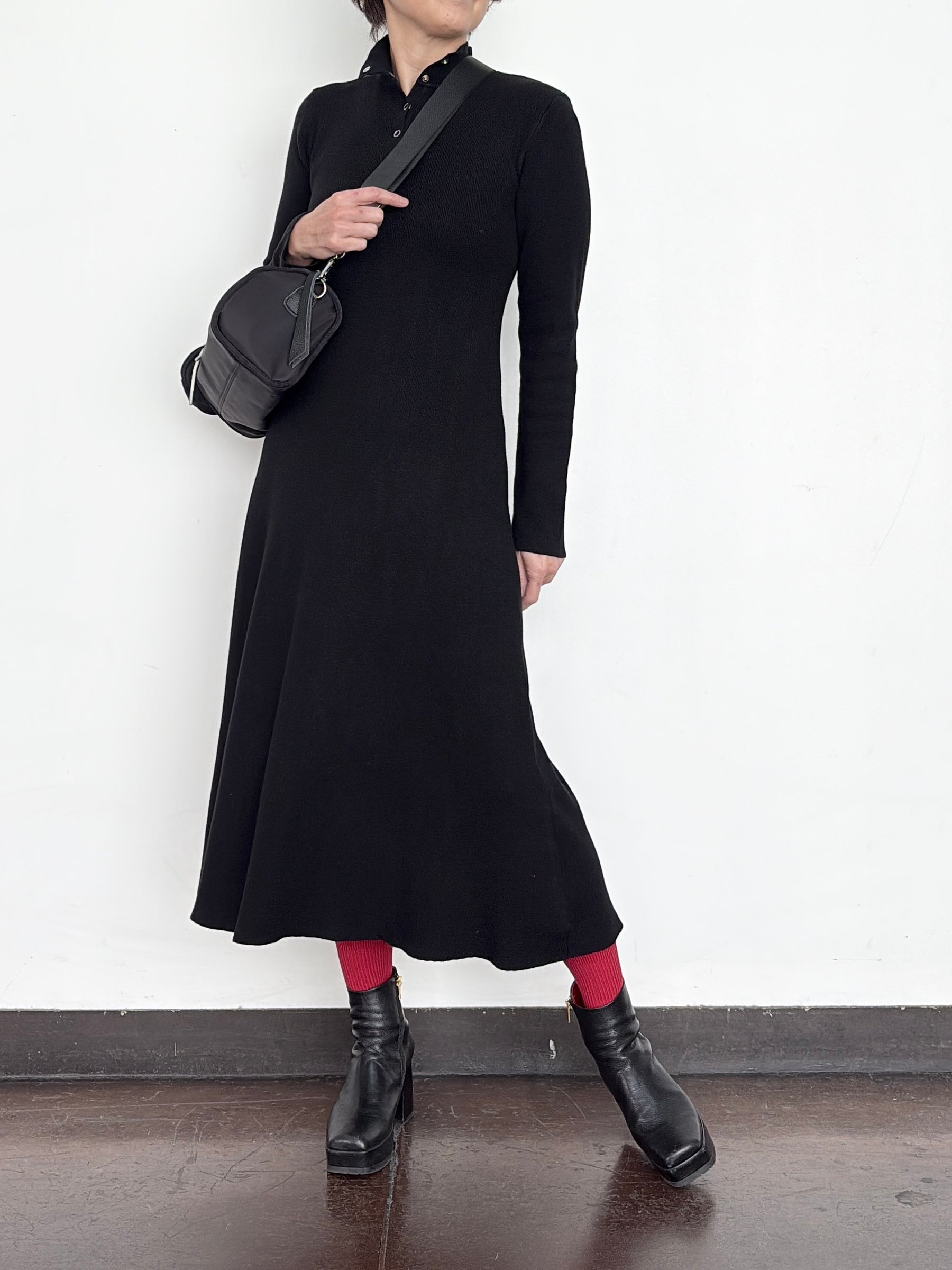 PaulineBleu (ポリーヌブロー)ハイネックリブニットワンピース 57495