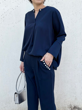 CBアシメパールブラウス